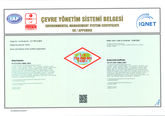 ISO 14001 Çevre Yönetim Sistemi - Ek