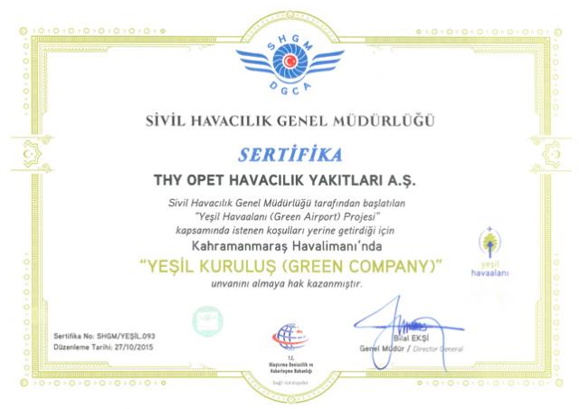 Yeşil Kuruluş Kahramanmaraş Havalimanı