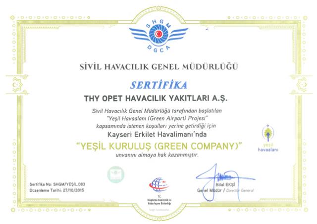 Yeşil Kuruluş Kayseri Havalimanı